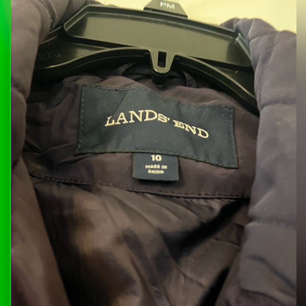 Ladies size 10- Lands' End quilted coat in a purple (eggplant) color - Picture 3 of 5